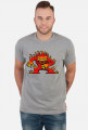 Pixel Art - Ognista postać - styl retro - grafika inspirowana grą Minecraft - męska koszulka