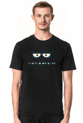 Pixel Art - twarz Potwora - styl retro - grafika inspirowana grą Minecraft - męska koszulka