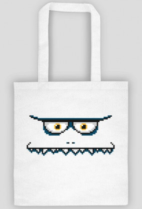 Pixel Art - twarz Potwora - styl retro - grafika inspirowana grą Minecraft - torba