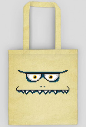 Pixel Art - twarz Potwora - styl retro - grafika inspirowana grą Minecraft - torba