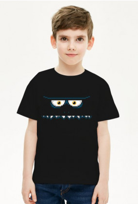 Pixel Art - twarz Potwora - styl retro - grafika inspirowana grą Minecraft - chłopiec koszulka