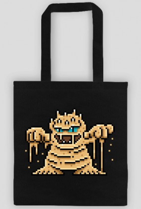 Pixel Art - piaskowy Potwór - styl retro - grafika inspirowana grą Minecraft - torba