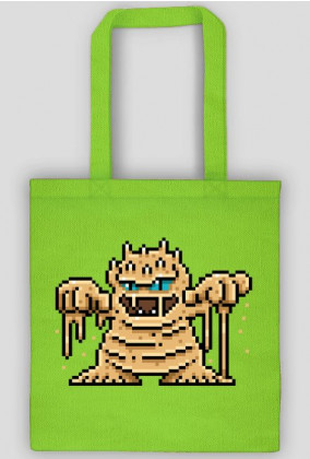 Pixel Art - piaskowy Potwór - styl retro - grafika inspirowana grą Minecraft - torba
