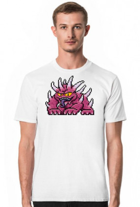 Pixel Art - Potwór z kolcami - styl retro - grafika inspirowana grą Minecraft / Starcraft / Diablo - męska koszulka