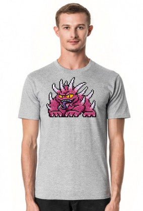 Pixel Art - Potwór z kolcami - styl retro - grafika inspirowana grą Minecraft / Starcraft / Diablo - męska koszulka