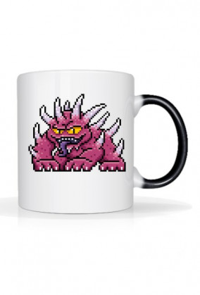 Pixel Art - Potwór z kolcami - styl retro - grafika inspirowana grą Minecraft / Starcraft / Diablo - magiczny kubek