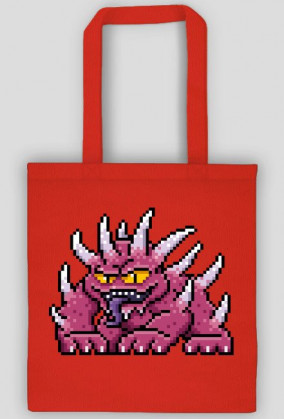 Pixel Art - Potwór z kolcami - styl retro - grafika inspirowana grą Minecraft / Starcraft / Diablo - torba