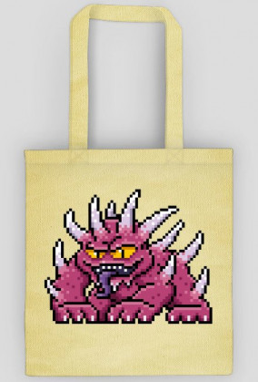 Pixel Art - Potwór z kolcami - styl retro - grafika inspirowana grą Minecraft / Starcraft / Diablo - torba