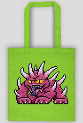 Pixel Art - Potwór z kolcami - styl retro - grafika inspirowana grą Minecraft / Starcraft / Diablo - torba