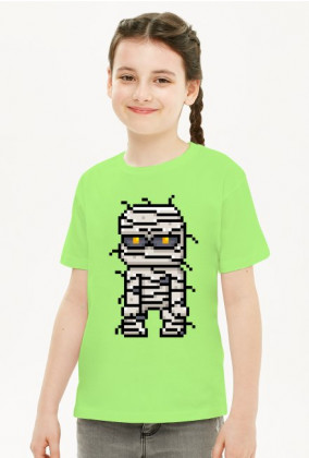 Pixel Art - Mumia - styl retro - 8 bit - grafika inspirowana grą Minecraft - dziewczynka koszulka