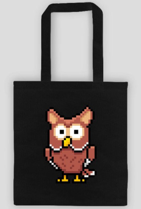Pixel Art - Sowa - styl retro - 8 bit - grafika inspirowana grą Minecraft - torba