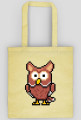 Pixel Art - Sowa - styl retro - 8 bit - grafika inspirowana grą Minecraft - torba