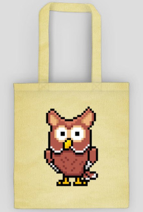 Pixel Art - Sowa - styl retro - 8 bit - grafika inspirowana grą Minecraft - torba