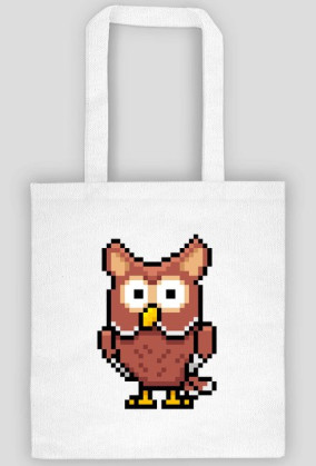 Pixel Art - Sowa - styl retro - 8 bit - grafika inspirowana grą Minecraft - torba