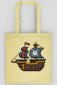 Pixel Art - statek piracki - styl retro - 8 bit - grafika inspirowana grą Minecraft - torba