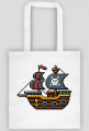 Pixel Art - statek piracki - styl retro - 8 bit - grafika inspirowana grą Minecraft - torba
