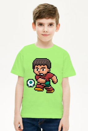 Pixel Art - piłkarz - styl retro - 8 bit - grafika inspirowana grą Minecraft - chłopiec koszulka