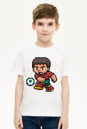 Pixel Art - piłkarz - styl retro - 8 bit - grafika inspirowana grą Minecraft - chłopiec koszulka