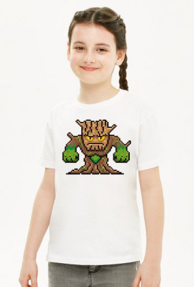 Pixel Art - Strażnik Lasu - styl retro - 8 bit - grafika inspirowana grą Minecraft - dziewczynka koszulka