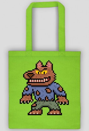 Pixel Art - Wilkołak - styl retro - 8 bit - grafika inspirowana grą Minecraft - torba