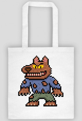 Pixel Art - Wilkołak - styl retro - 8 bit - grafika inspirowana grą Minecraft - torba