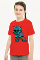 Pixel Art - Zombie - styl retro - 8 bit - grafika inspirowana grą Minecraft - dziewczynka koszulka