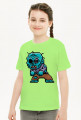 Pixel Art - Zombie - styl retro - 8 bit - grafika inspirowana grą Minecraft - dziewczynka koszulka