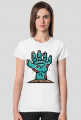 Pixel Art - ręka Zombie - styl retro - 8 bit - grafika inspirowana grą Minecraft - damska koszulka