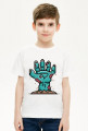 Pixel Art - ręka Zombie - styl retro - 8 bit - grafika inspirowana grą Minecraft - chłopiec koszulka