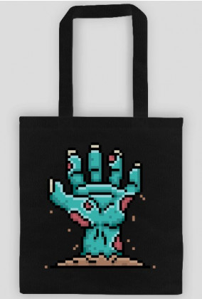 Pixel Art - ręka Zombie - styl retro - 8 bit - grafika inspirowana grą Minecraft - torba