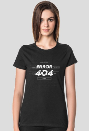 Pixel Art - Human not found Error 404 - glitch - glicz - damska koszulka