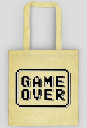 Pixel Art - Game Over - styl retro - 8 bit - grafika inspirowana grą Minecraft - torba