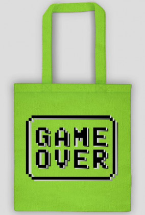 Pixel Art - Game Over - styl retro - 8 bit - grafika inspirowana grą Minecraft - torba