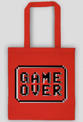 Pixel Art - Game Over - styl retro - 8 bit - grafika inspirowana grą Minecraft - torba