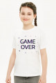 Pixel Art - Game Over - styl retro - glitch - 8 bit - grafika inspirowana grą Minecraft - dziewczynka koszulka