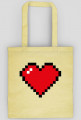 Pixel Art - Czerwone Serce - styl retro - 8 bit - inspirowane starą grafiką, taką jaka występuje w grze Minecraft - torba