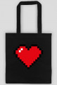 Pixel Art - Czerwone Serce - styl retro - 8 bit - inspirowane starą grafiką, taką jaka występuje w grze Minecraft - torba