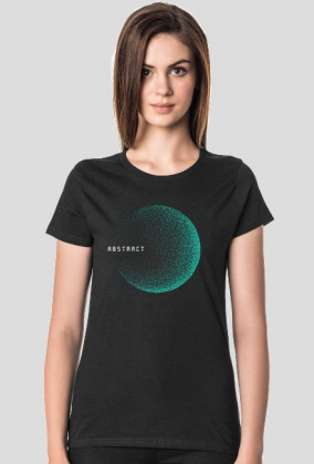 Pixel Art - napis Abstract - kosmos - gwiazdy - styl retro - damska koszulka