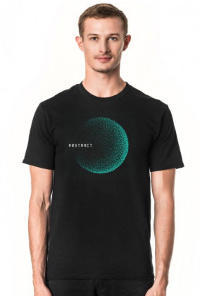 Pixel Art - napis Abstract - kosmos - gwiazdy - styl retro - męska koszulka
