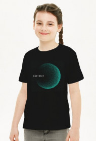 Pixel Art - napis Abstract - kosmos - gwiazdy - styl retro - dziewczynka koszulka