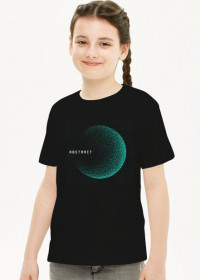 Pixel Art - napis Abstract - kosmos - gwiazdy - styl retro - dziewczynka koszulka