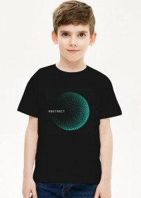 Pixel Art - napis Abstract - kosmos - gwiazdy - styl retro - chłopiec koszulka