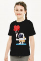 Pixel Art - astronauta z balonami - styl retro - 8 bit - grafika inspirowana grą Minecraft - dziewczynka koszulka