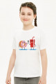 Pixel Art - pączek i cola kciuk do góry - styl retro - 8 bit - grafika inspirowana grą Minecraft - dziewczynka koszulka