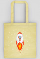 Pixel Art - Rakieta w kosmosie - styl retro - 8 bit - grafika inspirowana grą Minecraft - torba
