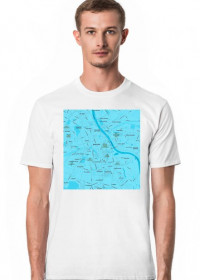 Koszulka z mapą Warszawy.