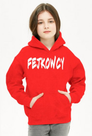 czerwona bluza z białym nadrukiem dziecięca