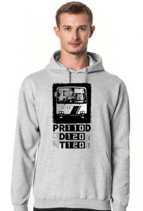 Bluza z kapturem szara (melanż) PR110D D120 T120