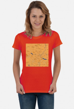 Koszulka z mapą Poznania.