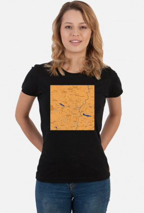 Koszulka z mapą Poznania.